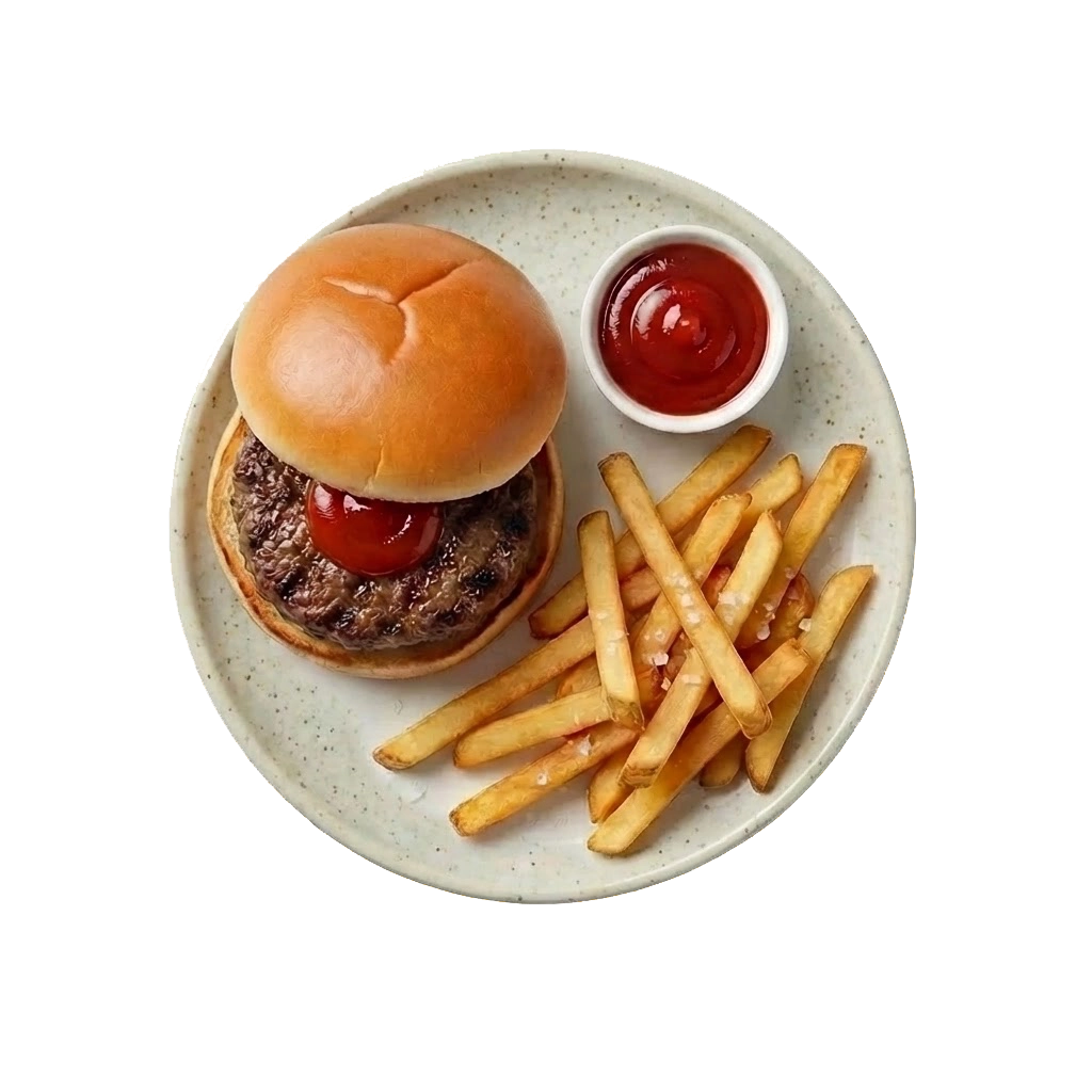 HAMBURGER MED CHIPS